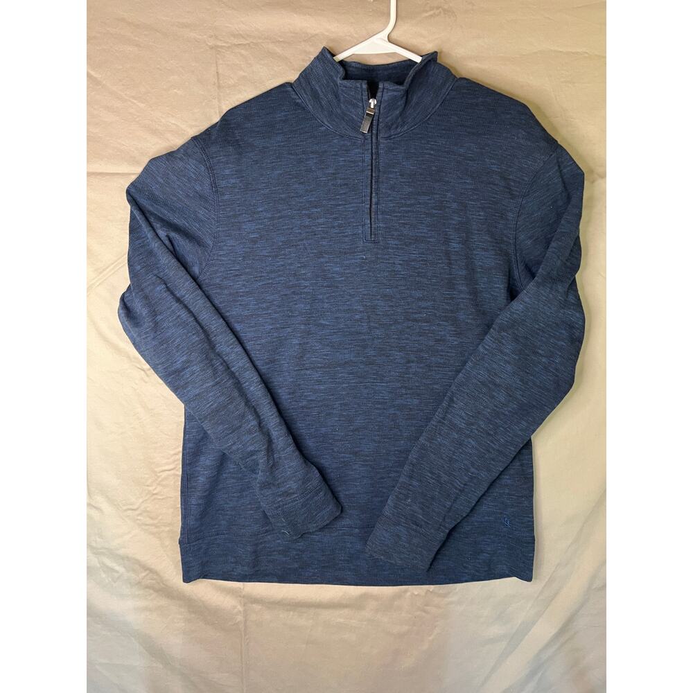 Ike Behar blue men's quarter-zip pullover L